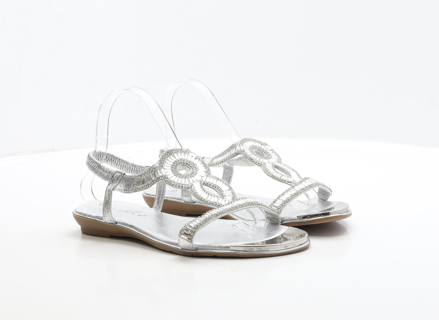 Lunar Womens Silver Polyester Slingback Sandal UK 8 41