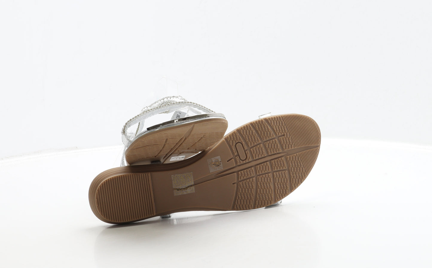 Lunar Womens Silver Polyester Slingback Sandal UK 8 41