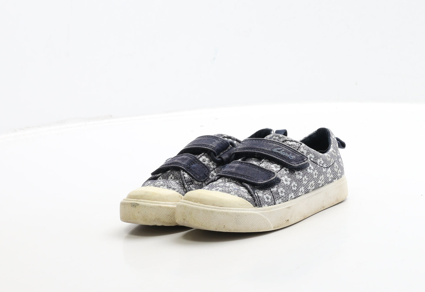 Clarks Girls Blue Floral Fabric Flat Casual UK 7