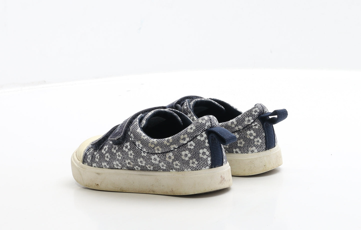 Clarks Girls Blue Floral Fabric Flat Casual UK 7