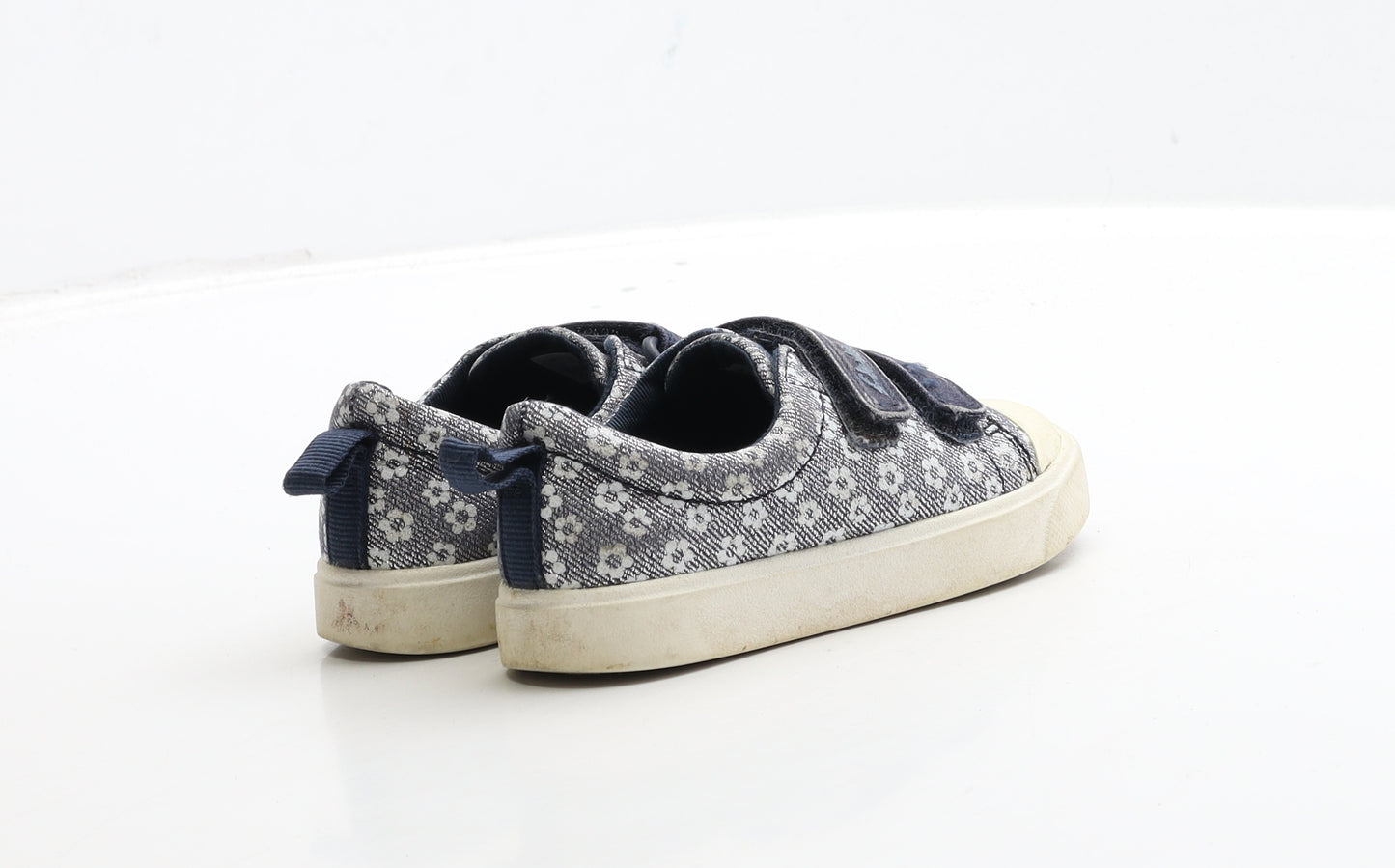 Clarks Girls Blue Floral Fabric Flat Casual UK 7
