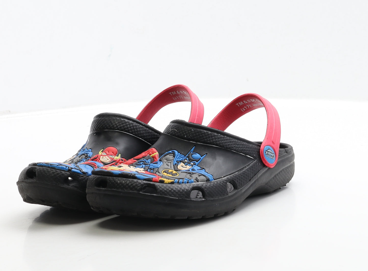 TU Boys Black Rubber Clog Sandal UK 12 30 - Marvel Justice League