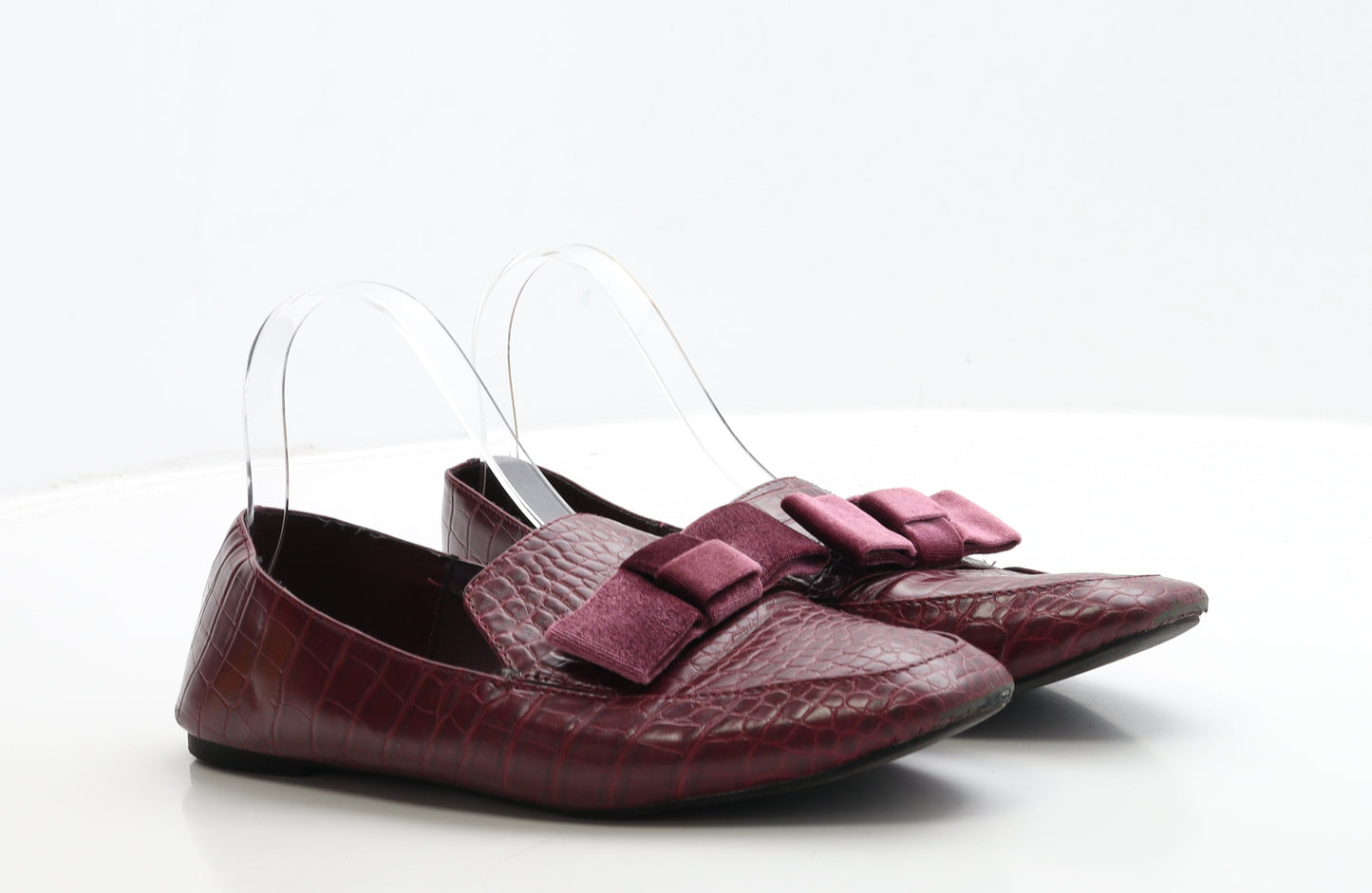 Marks and Spencer Womens Red Leather Loafer Flat UK 6 39