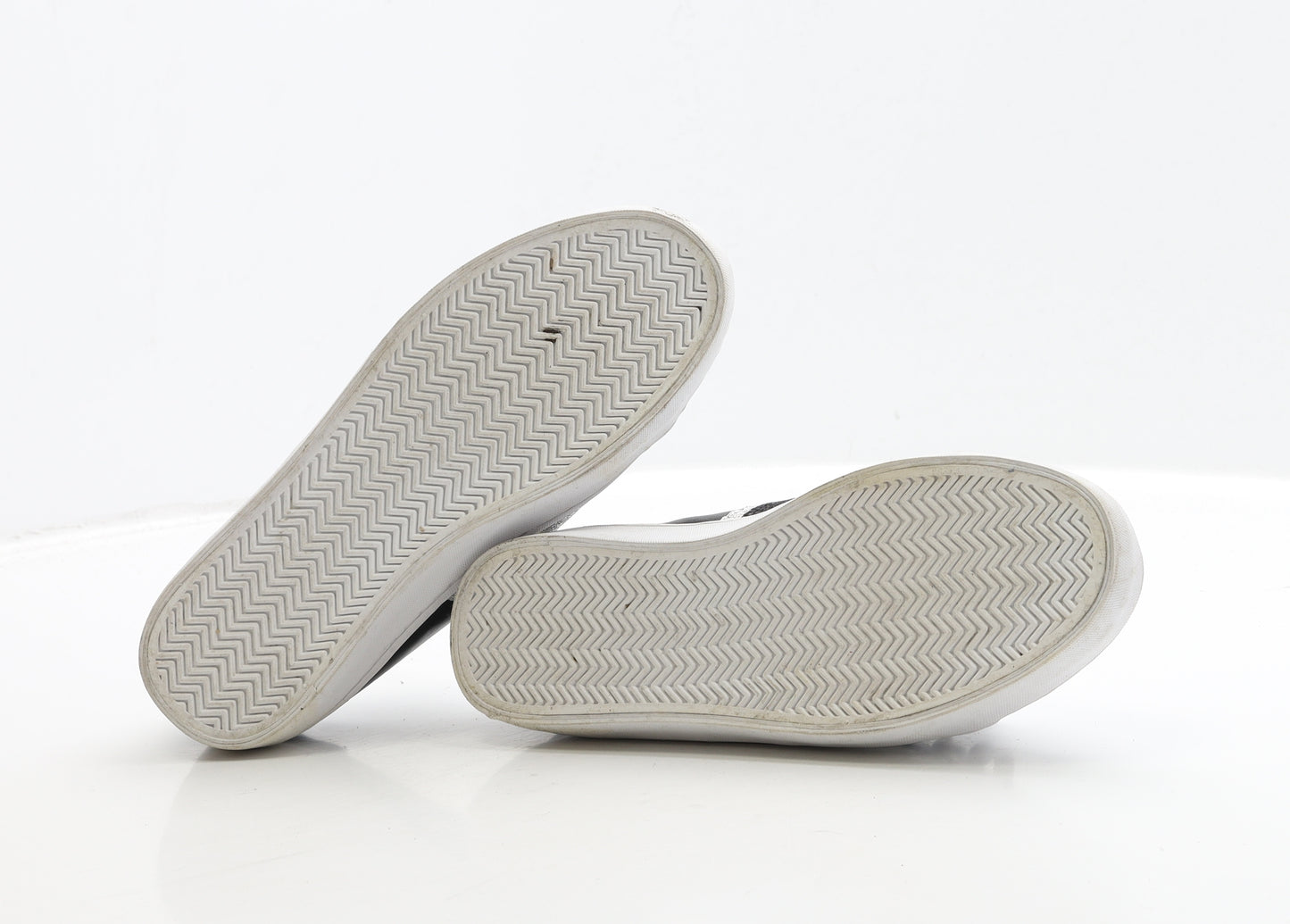 H&M Girls Black Striped Polyester Trainer UK 2 35