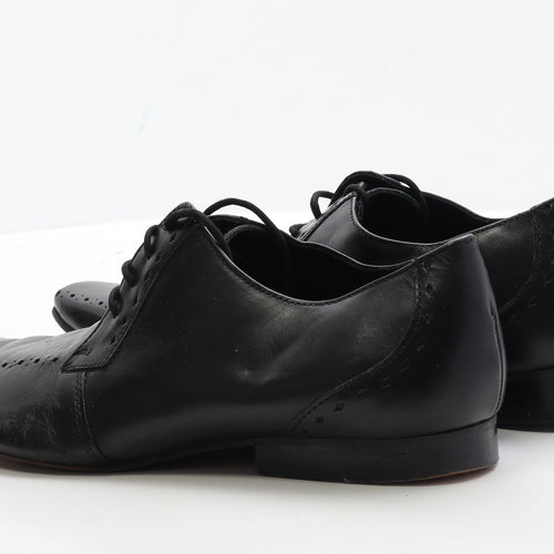 Linea Mens Black Leather Oxford Dress UK 9 43