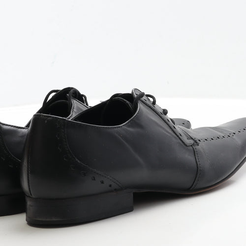 Linea Mens Black Leather Oxford Dress UK 9 43