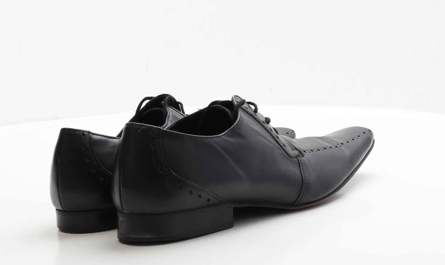 Linea Mens Black Leather Oxford Dress UK 9 43