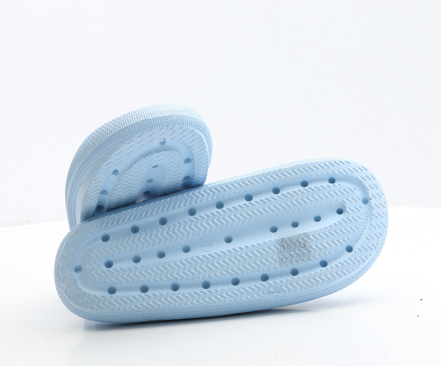 Preworn Womens Blue Rubber Slider Sandal UK 5 38