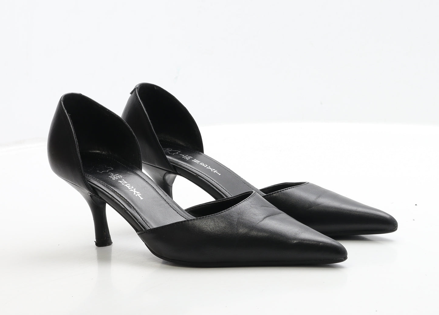 NEXT Womens Black Leather D'Orsay Heel UK 3 35.5