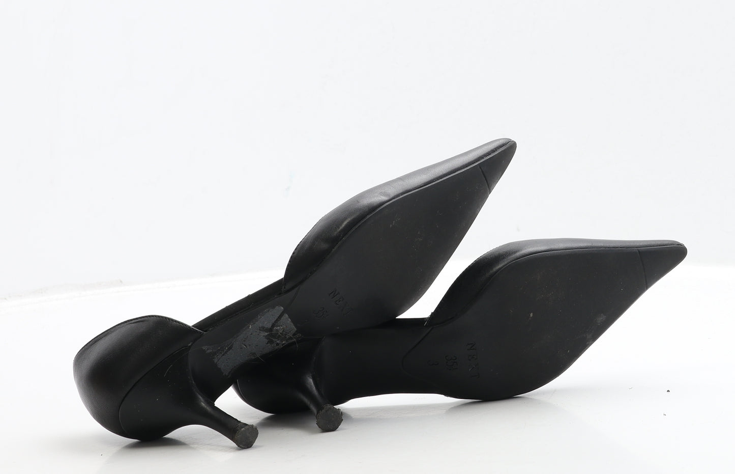 NEXT Womens Black Leather D'Orsay Heel UK 3 35.5