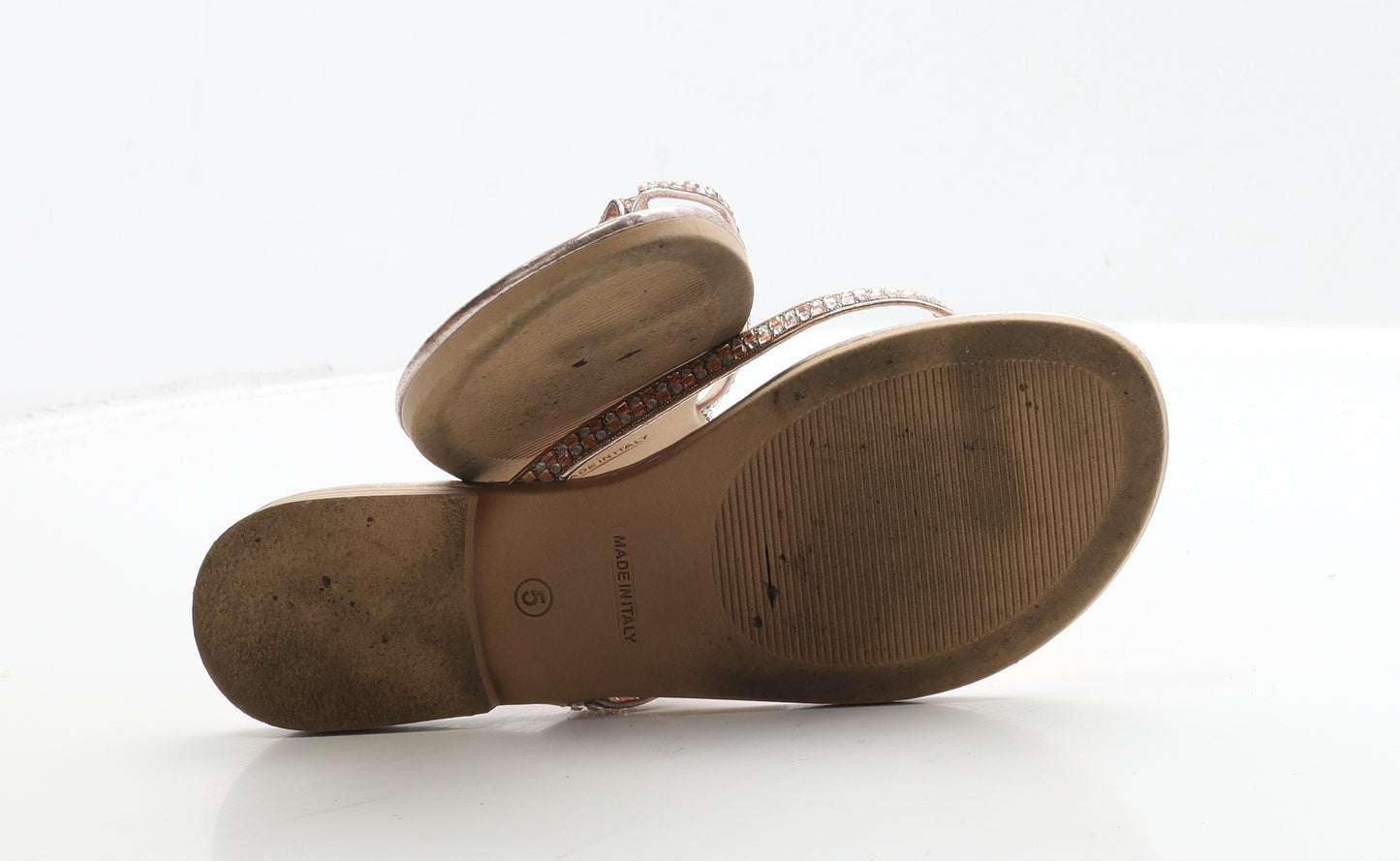 TU Womens Gold Polyester Thong Sandal UK 5 38