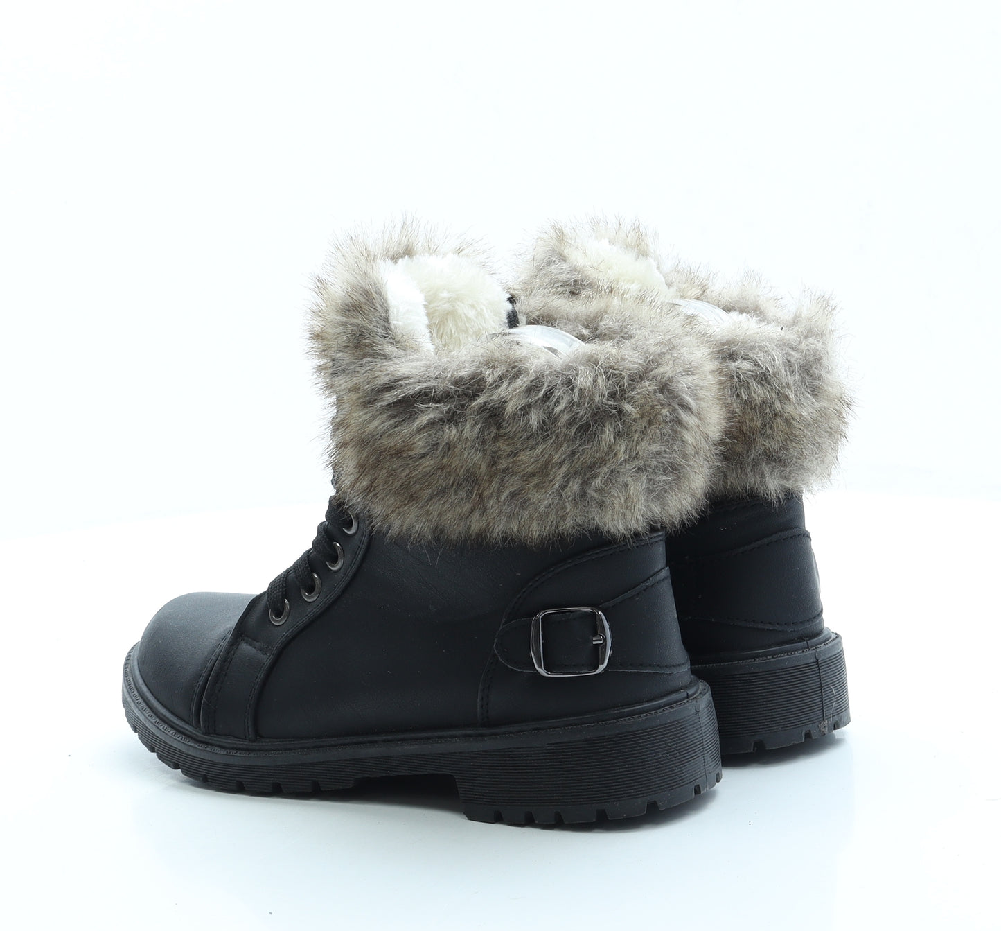 Preworn Mens Black Leather Bootie Boot UK 4 37