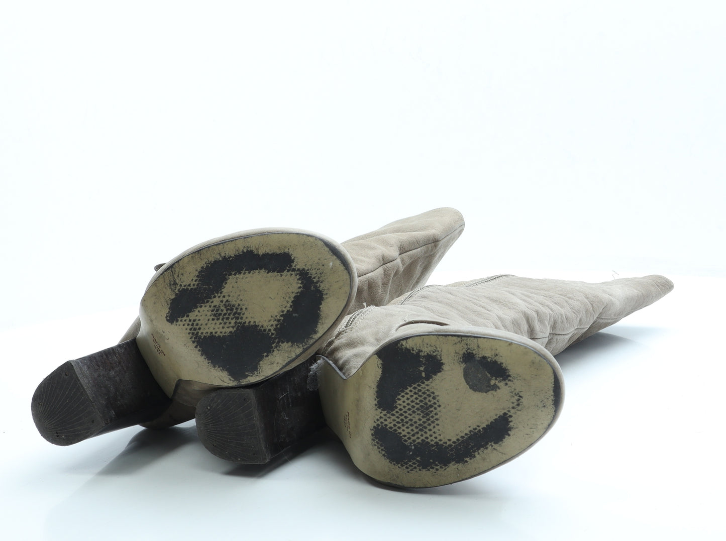 Preworn Womens Beige Leather Sock Boot UK 7 40