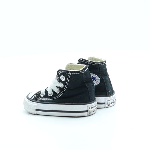 Converse Boys Black Fabric Trainer UK 2 18