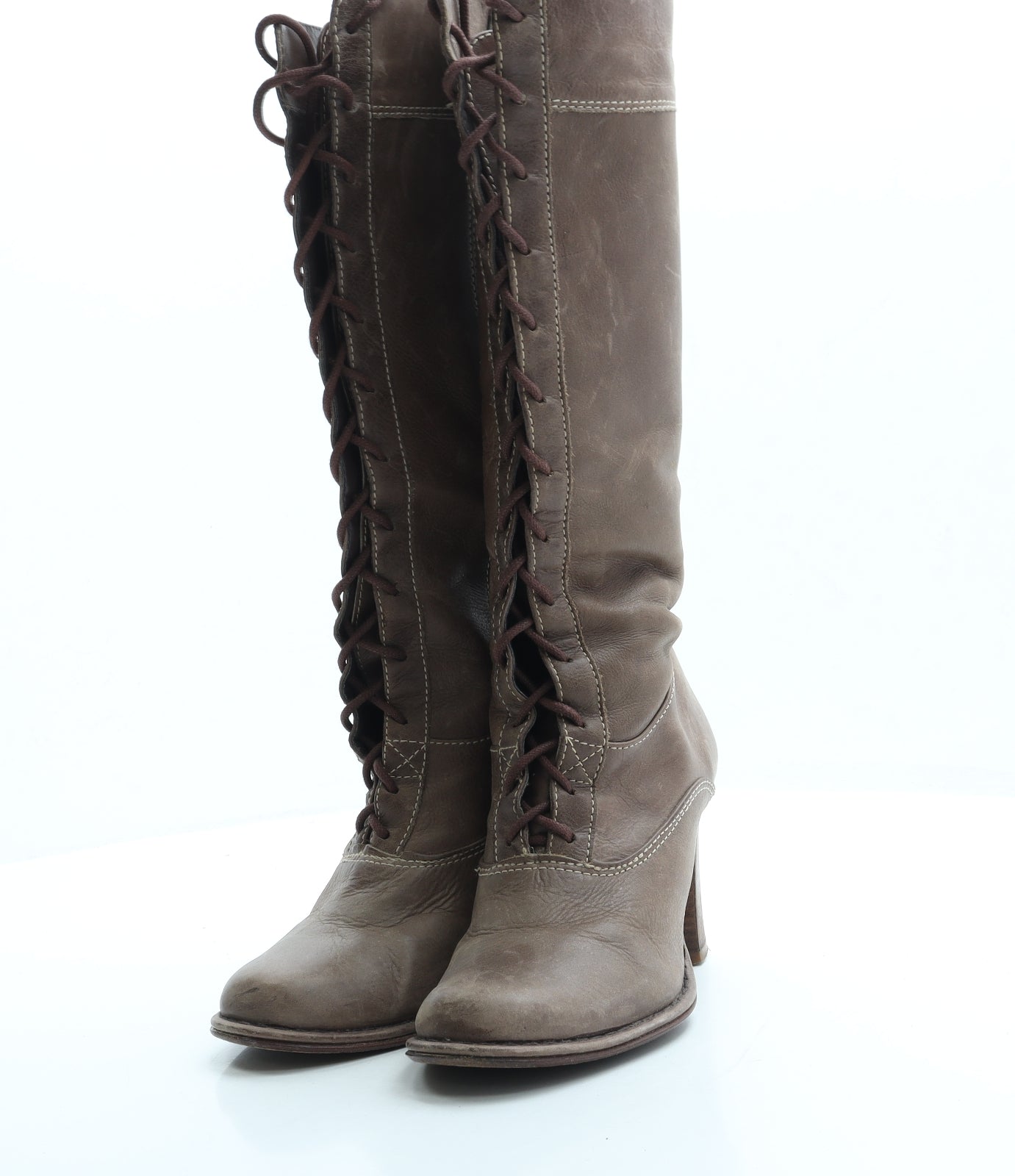 Kurt Geiger Womens Brown Leather Bootie Boot UK 4 37