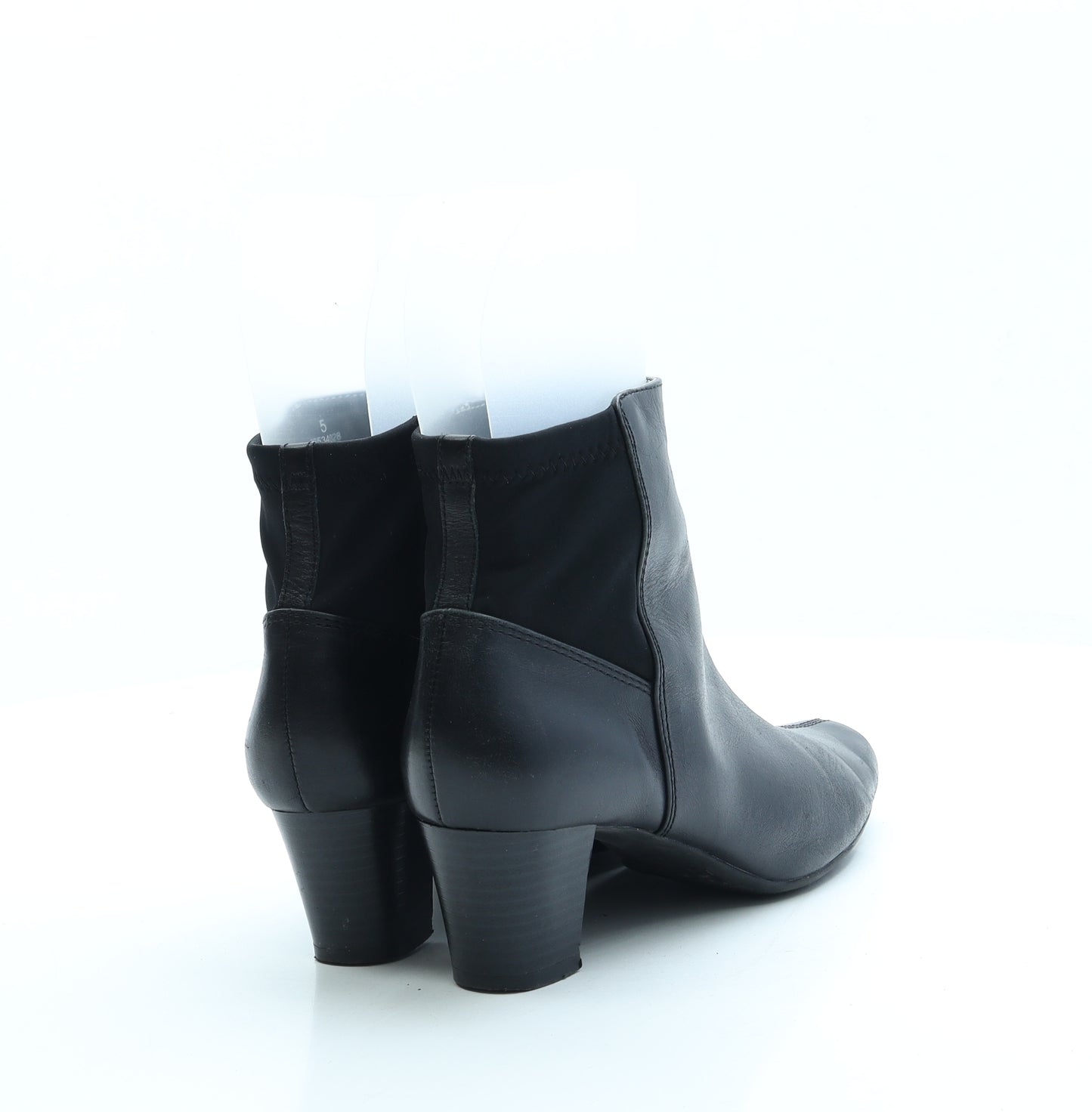 FootGlove Womens Black Leather Bootie Boot UK 5