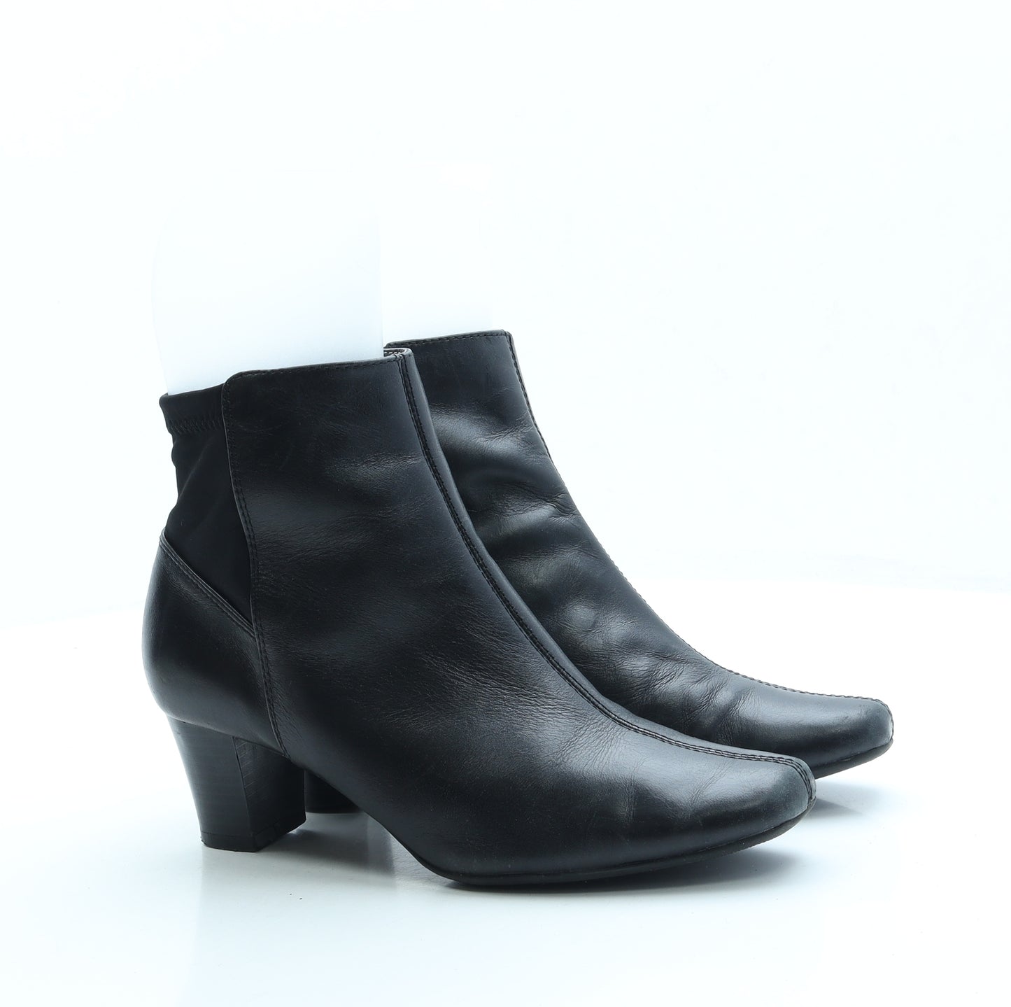 FootGlove Womens Black Leather Bootie Boot UK 5