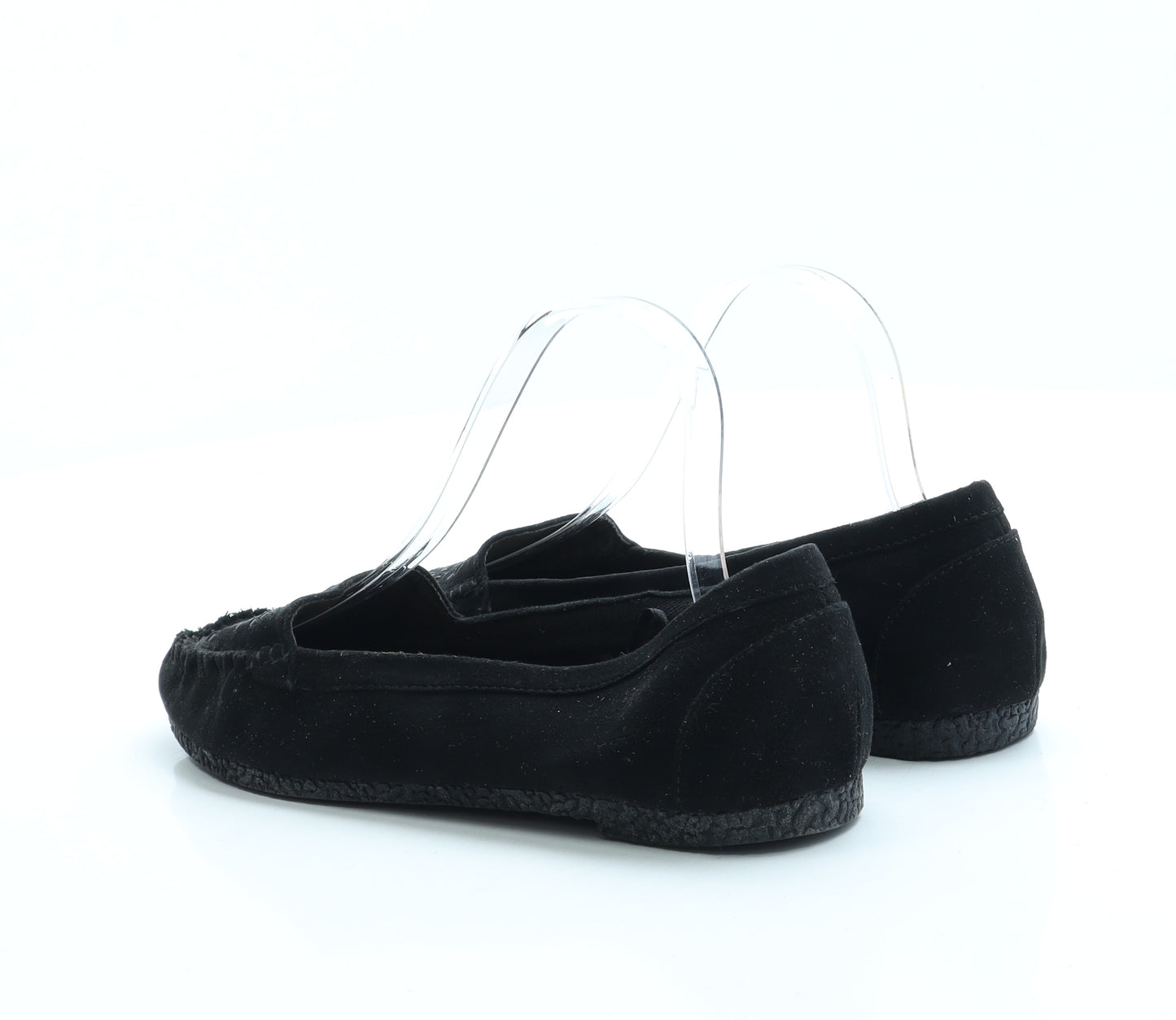 F&F Womens Black Polyester Slip On Flat UK 5 38