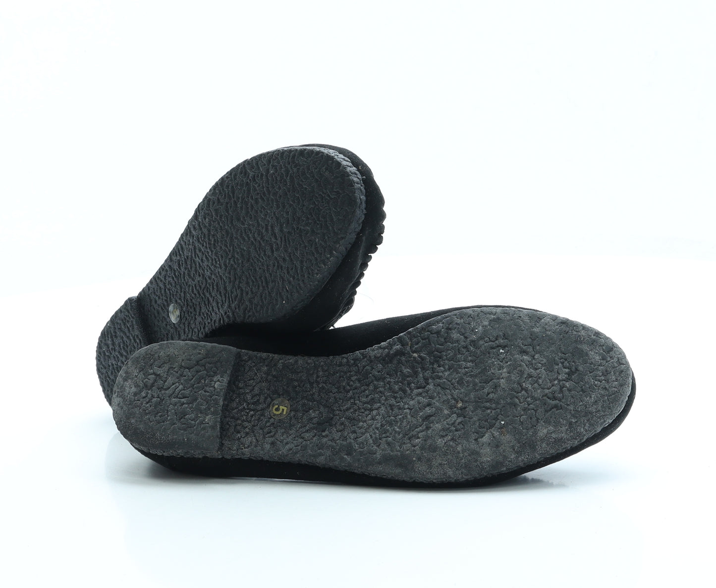 F&F Womens Black Polyester Slip On Flat UK 5 38