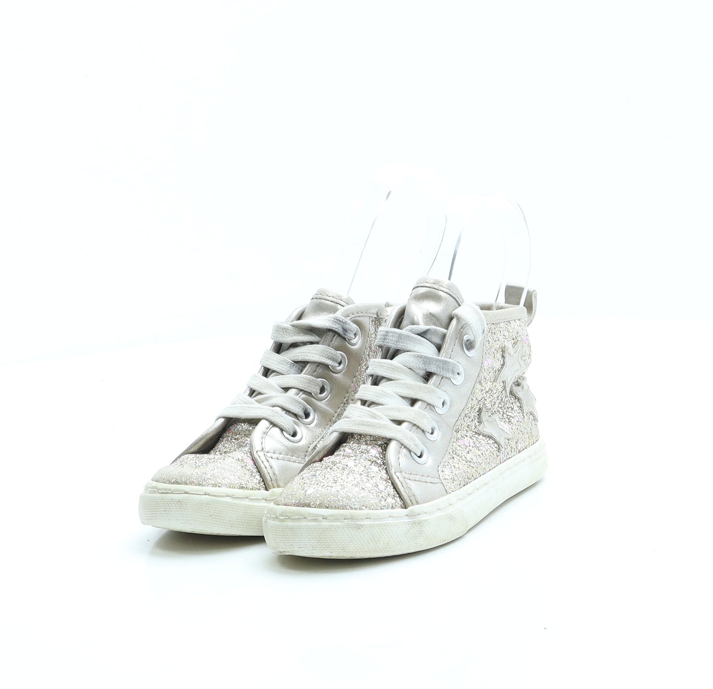 Matalan Girls Beige Polyester Trainer UK 8 25 - Stars