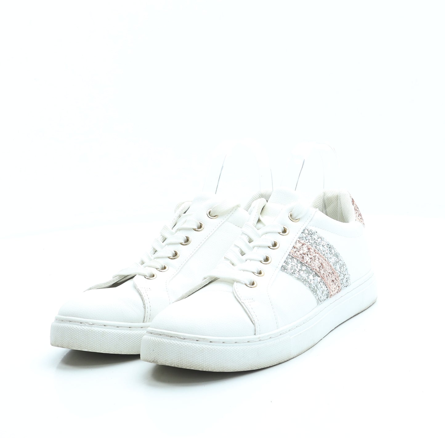 Studio Womens White Leather Trainer UK 6 39