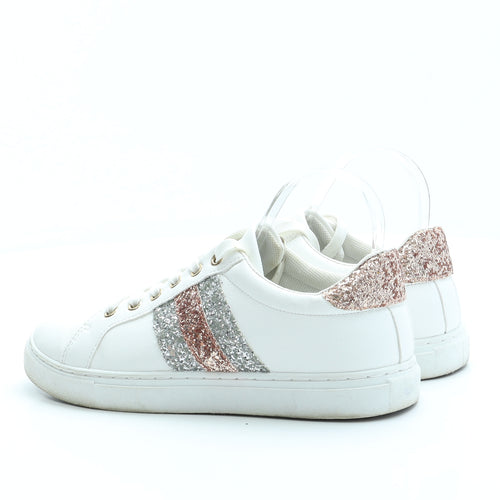 Studio Womens White Leather Trainer UK 6 39