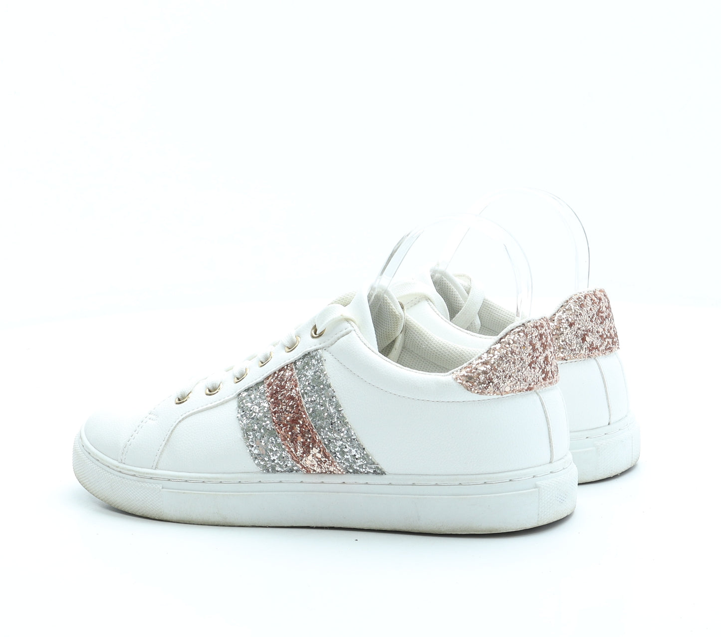 Studio Womens White Leather Trainer UK 6 39