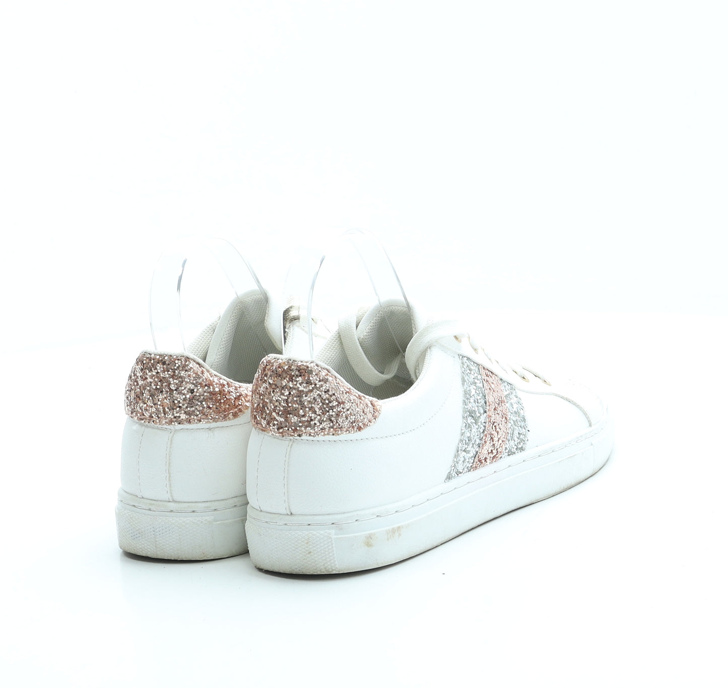 Studio Womens White Leather Trainer UK 6 39