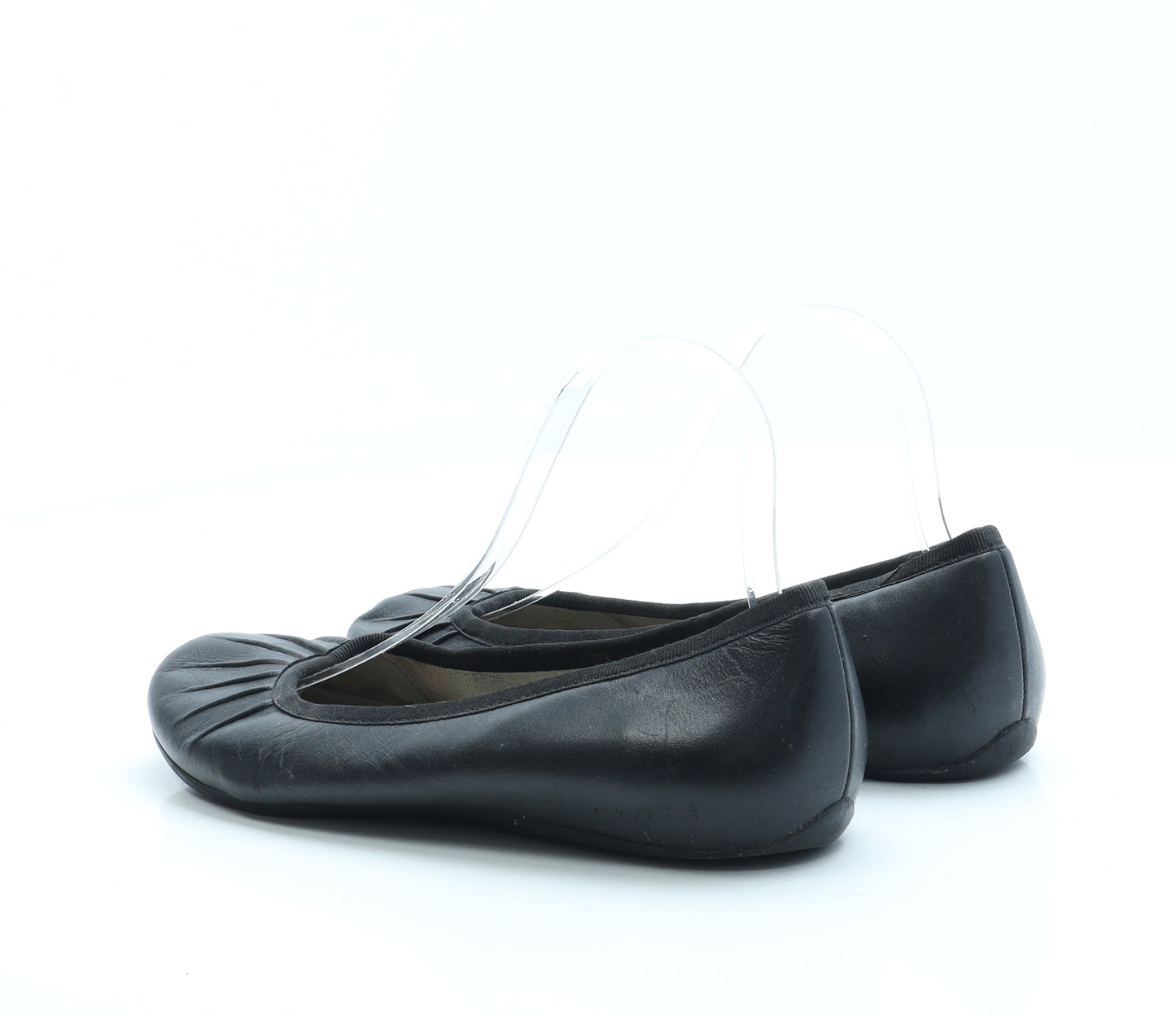 Clarks Womens Black Leather Slip On Flat UK 6.5