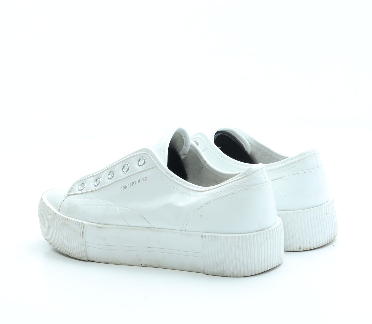 Divided Womens White Leather Trainer UK 5 38