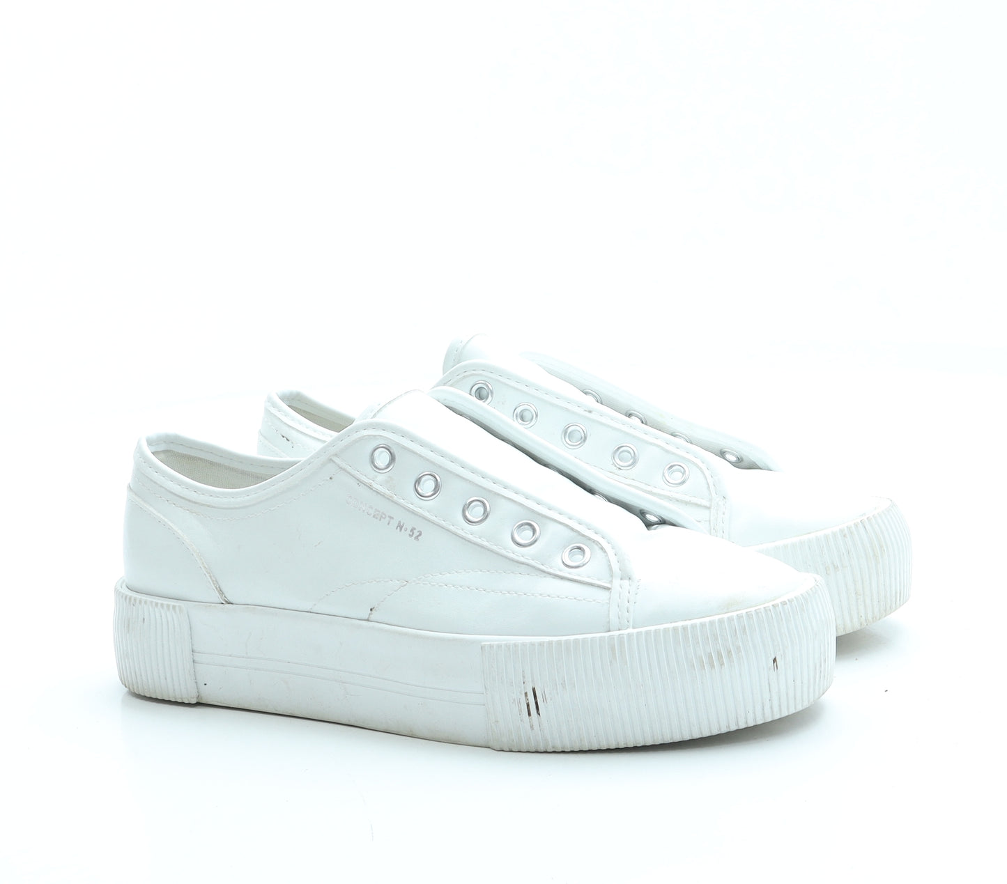 Divided Womens White Leather Trainer UK 5 38