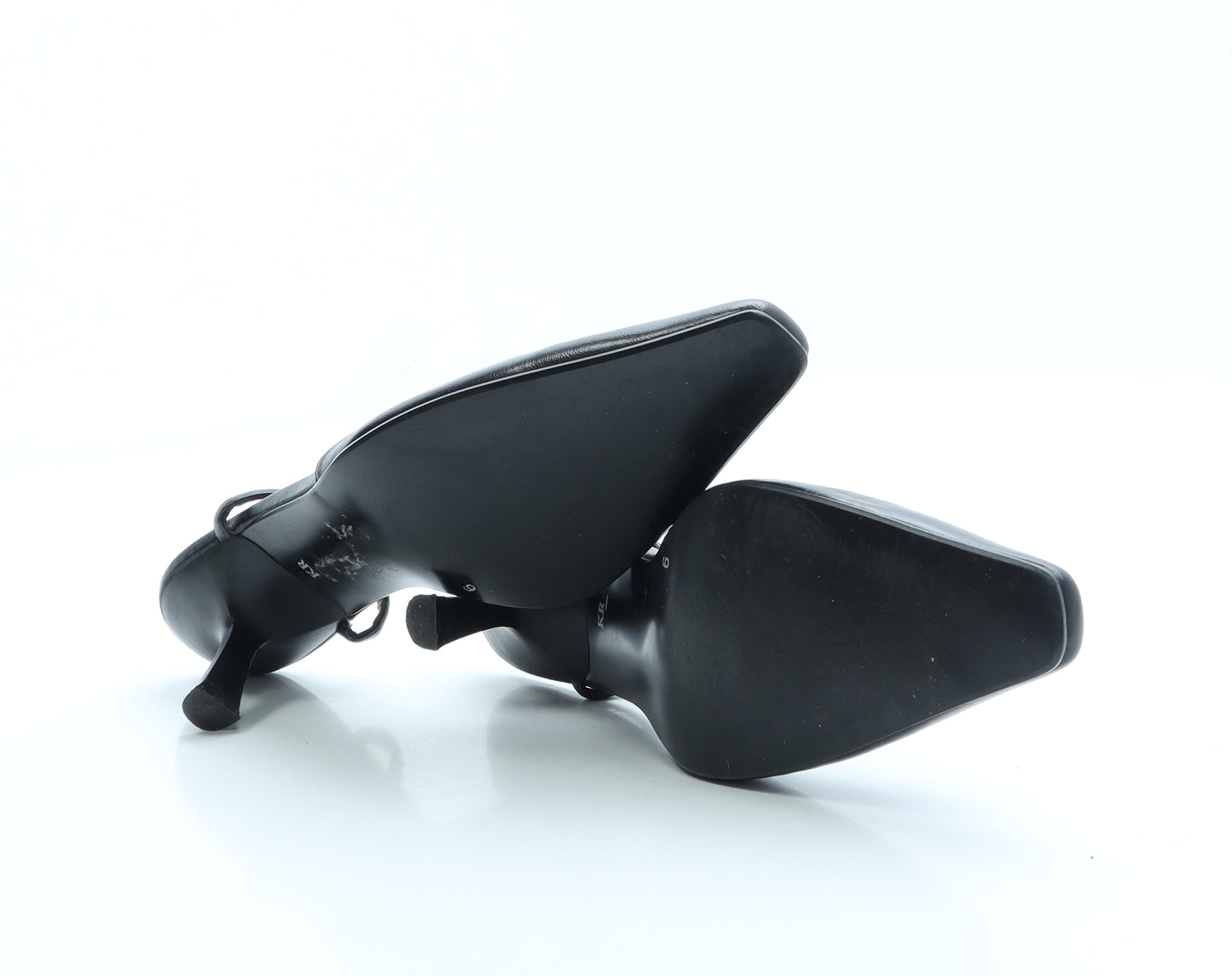 Saxone Womens Black Leather Slingback Heel UK 6