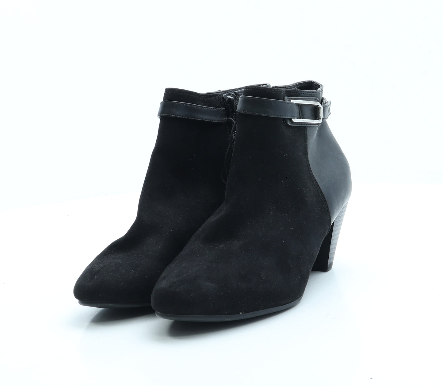 F&F Womens Black Polyester Bootie Boot UK 6