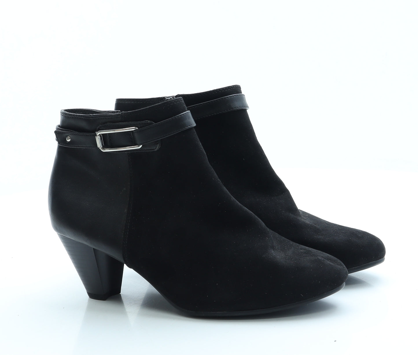 F&F Womens Black Polyester Bootie Boot UK 6