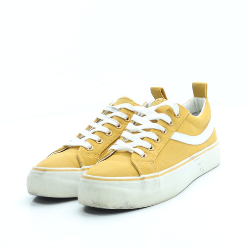 Primark Womens Yellow Polyester Trainer UK 4 37 US 6