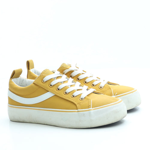 Primark Womens Yellow Polyester Trainer UK 4 37 US 6