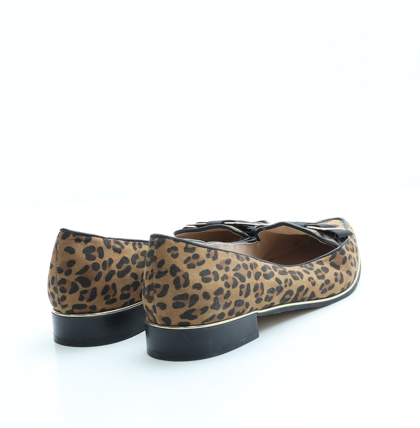 River Island Womens Brown Animal Print Polyester Loafer Flat UK 6