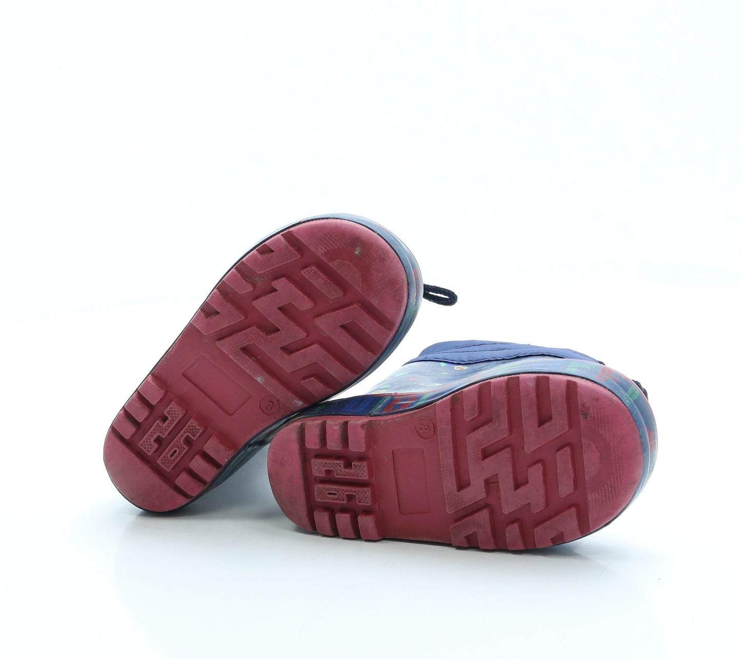 Preworn Boys Blue Rubber Wellies Boot UK 8 - Space