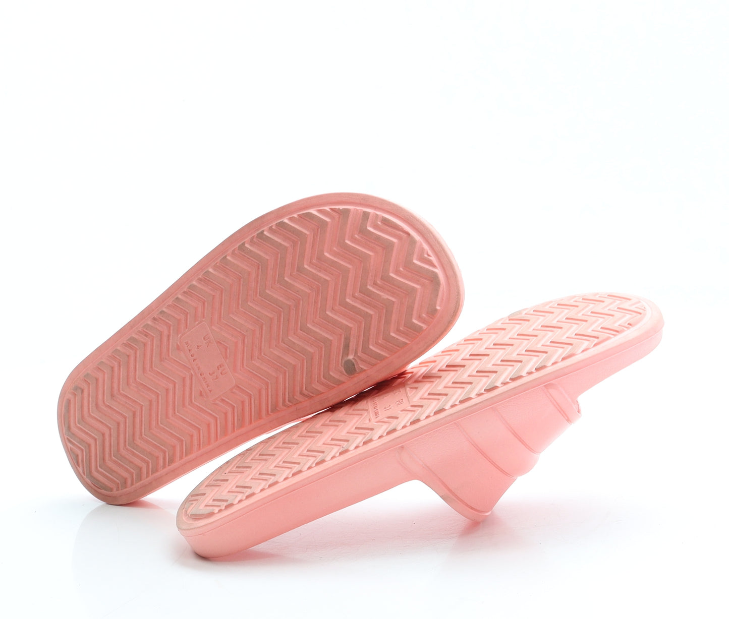 Preworn Womens Pink Rubber Slider Sandal UK 4 37