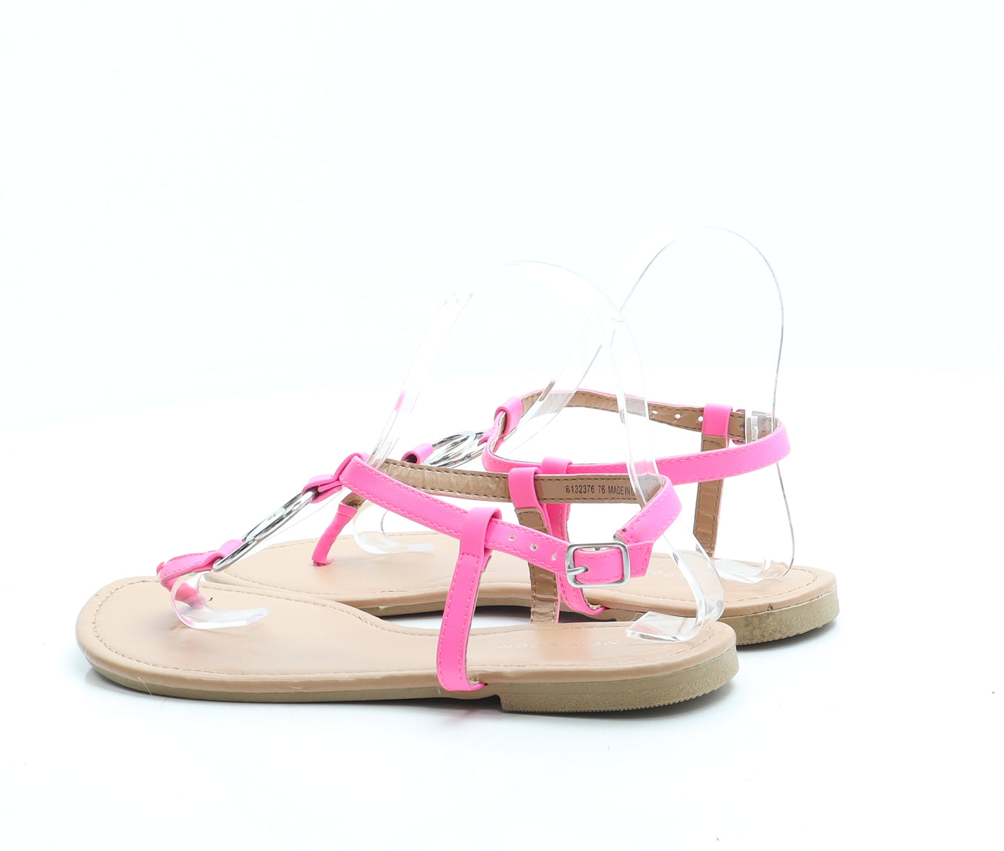 New Look Womens Pink Leather Thong Sandal UK 7 40