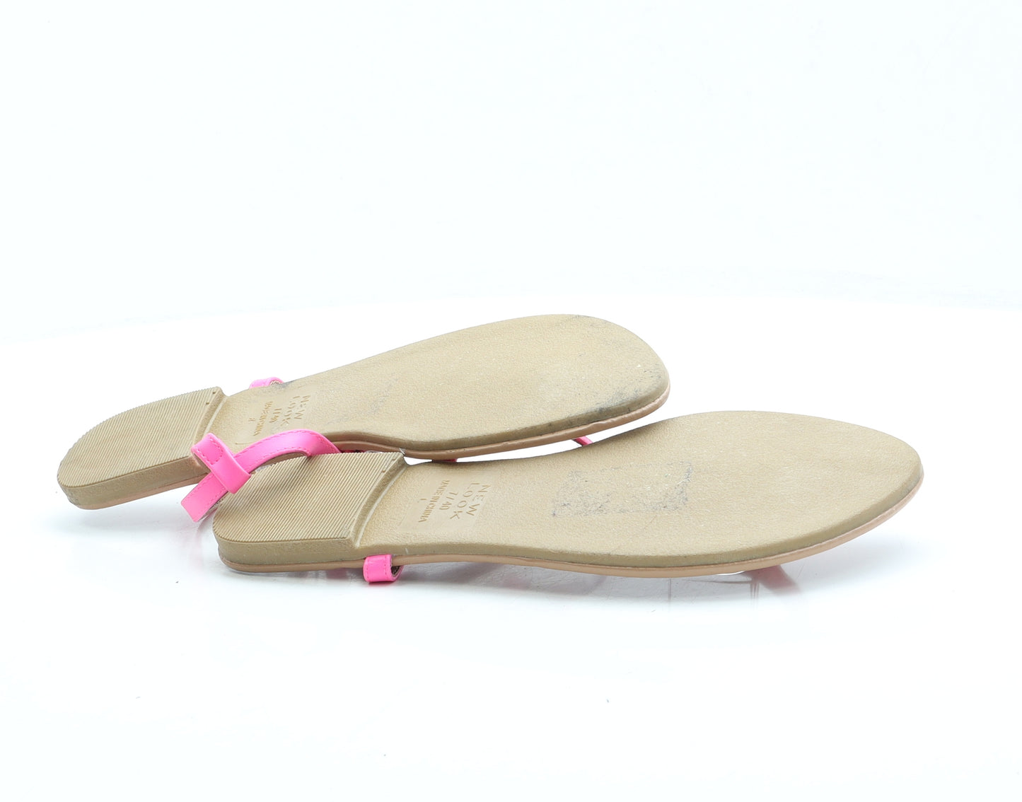 New Look Womens Pink Leather Thong Sandal UK 7 40