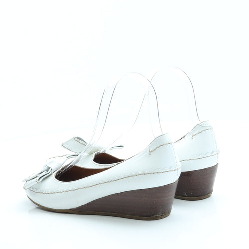 NEXT Womens White Leather Court Heel UK 3.5 36