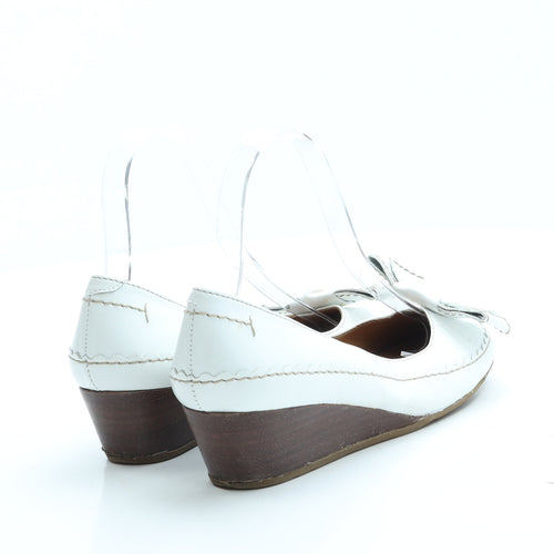 NEXT Womens White Leather Court Heel UK 3.5 36