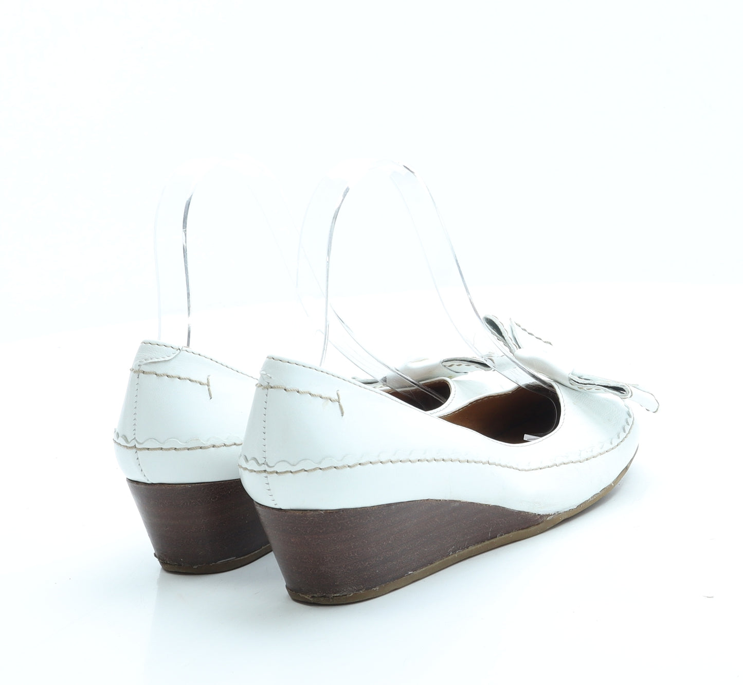 NEXT Womens White Leather Court Heel UK 3.5 36