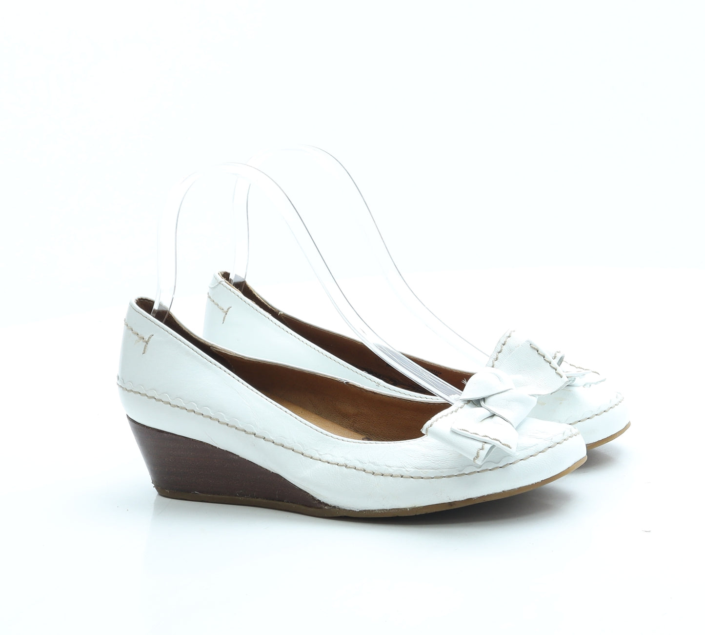 NEXT Womens White Leather Court Heel UK 3.5 36