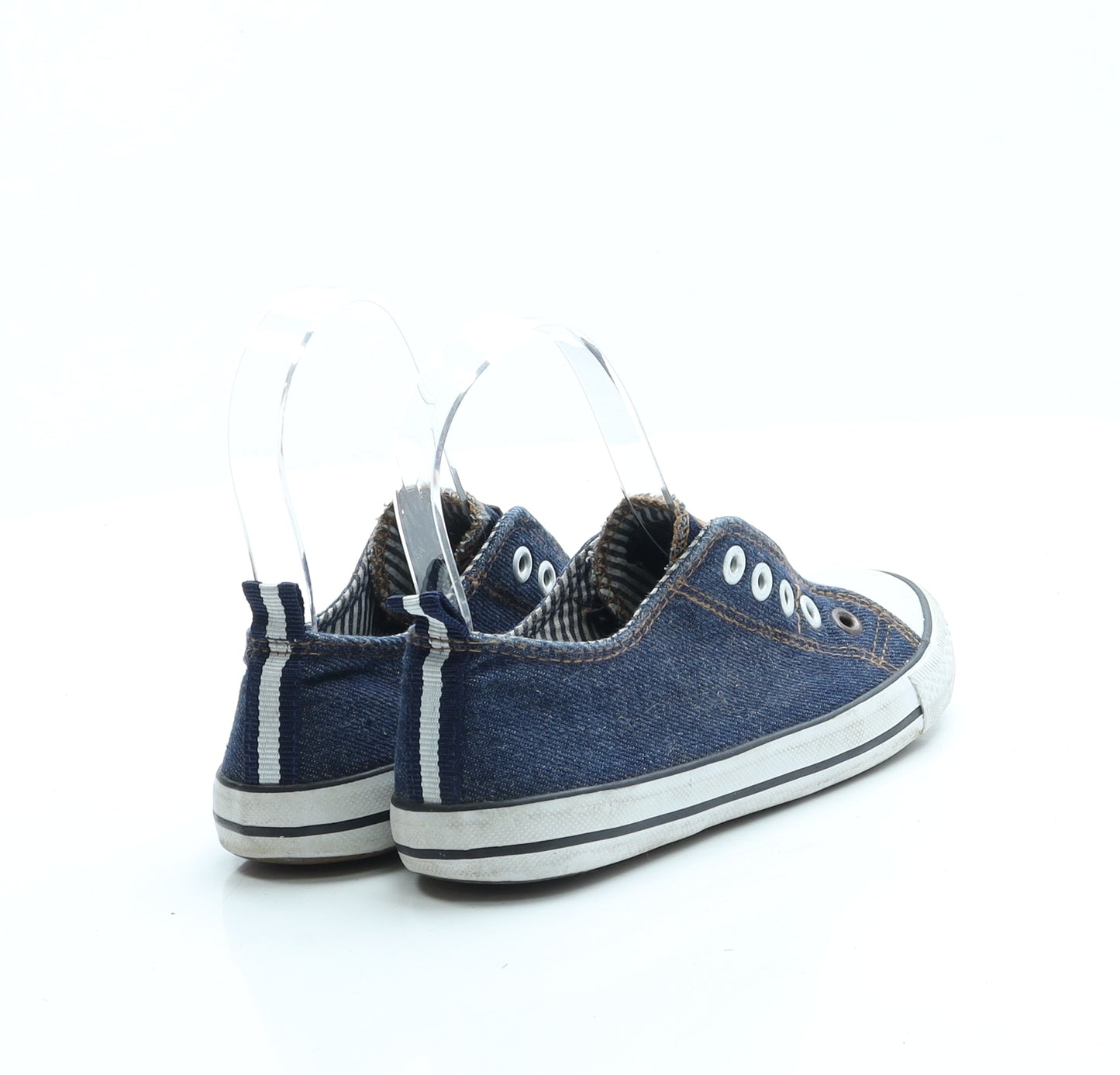 Lily & Dan Boys Blue Cotton Slip On Trainer UK 12