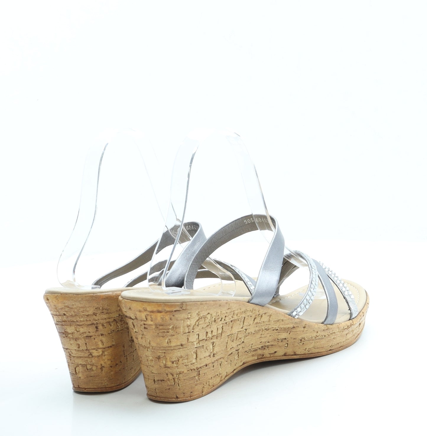 TU Womens Silver Leather Strappy Heel UK 8 41