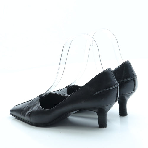 Preworn Womens Black Leather Court Heel UK 3.5