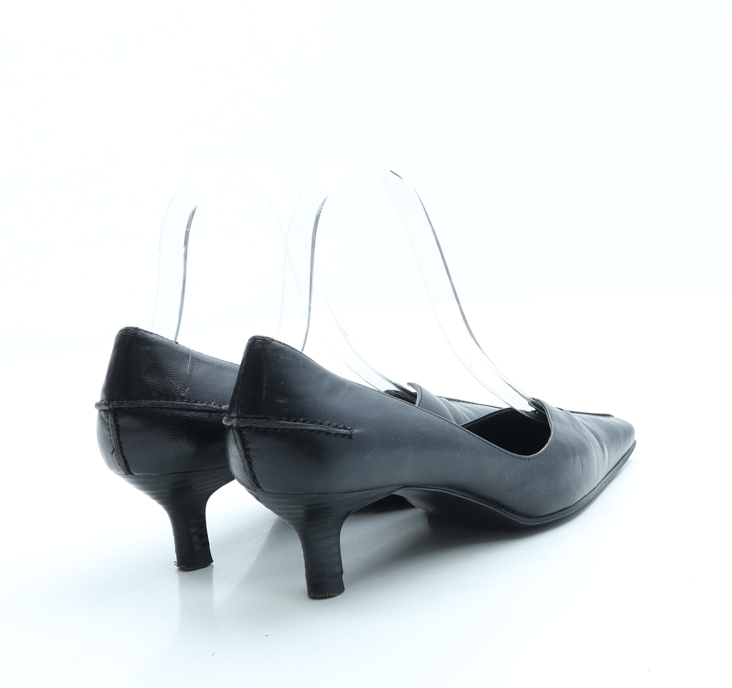 Preworn Womens Black Leather Court Heel UK 3.5