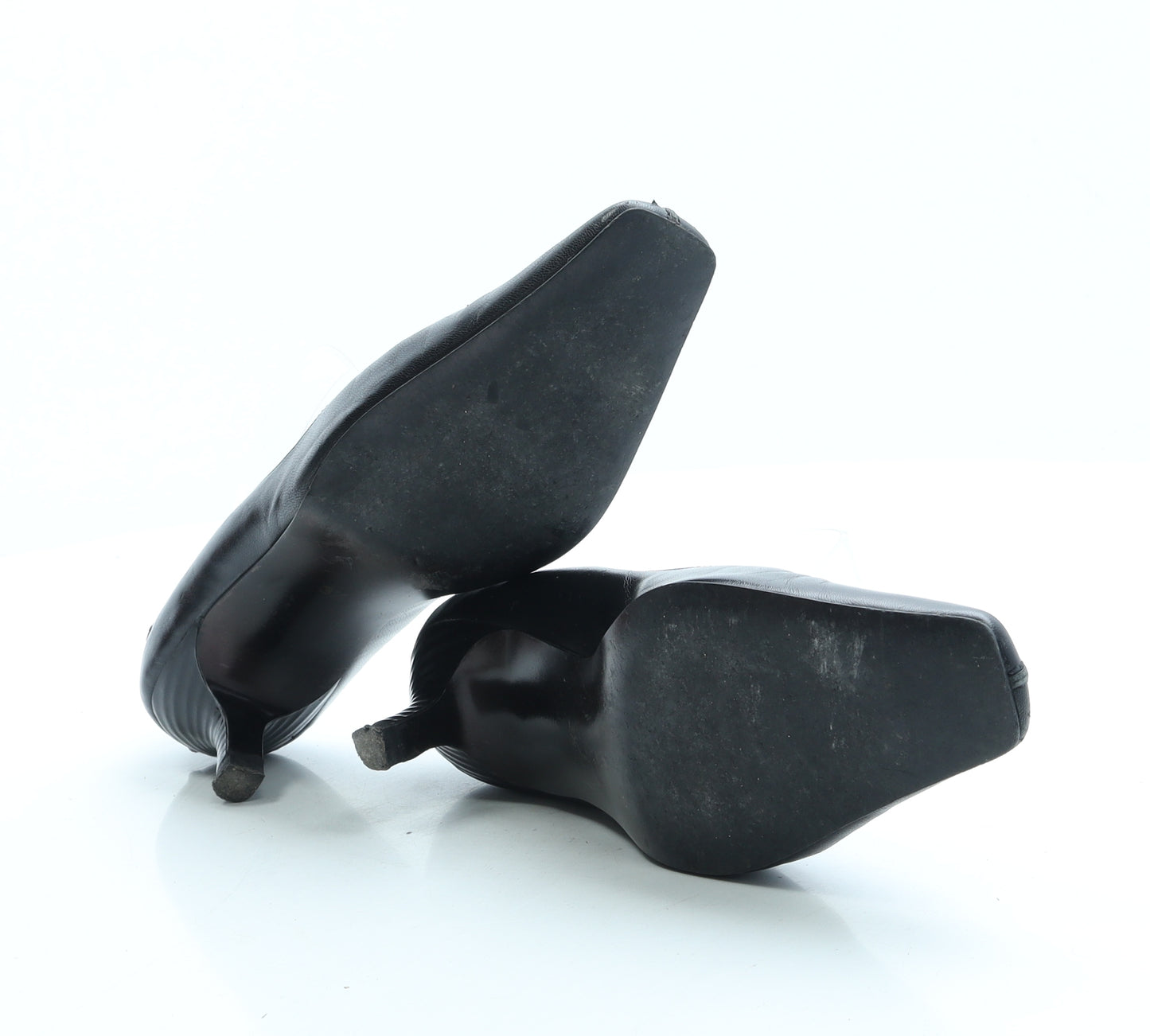Preworn Womens Black Leather Court Heel UK 3.5
